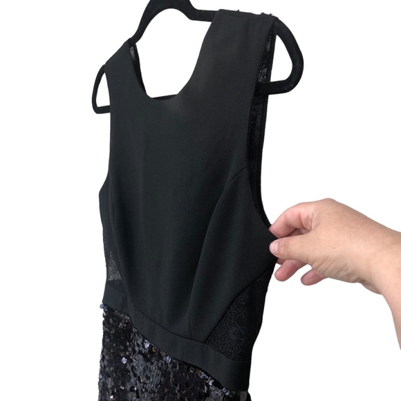 Black Sequined Cocktail Dress size 4 - Picture 8 of 16
